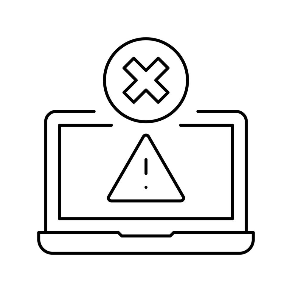 interdiction d'utiliser l'illustration vectorielle de l'icône de la ligne d'ordinateur portable vecteur