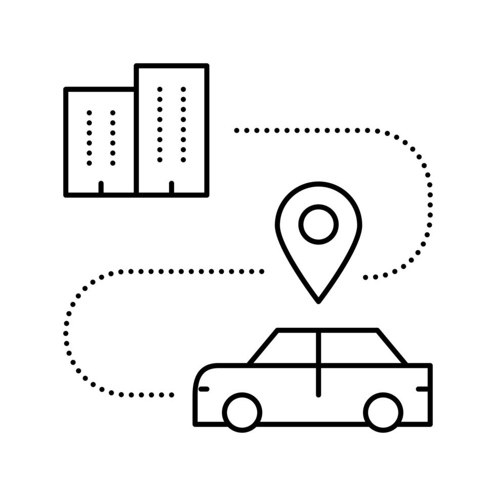 suivi de la direction de la voiture à l'illustration vectorielle de l'icône de la ligne d'accueil vecteur