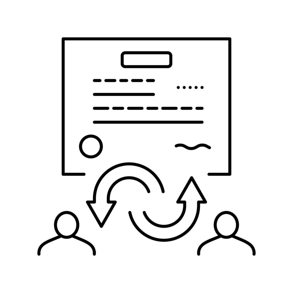 illustration vectorielle de l'icône de la ligne du dictionnaire de droit de procuration vecteur