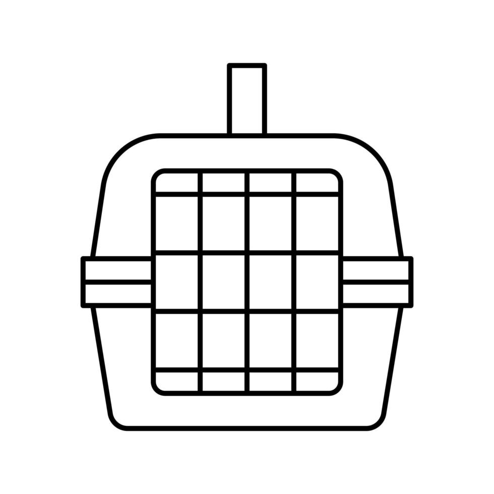 cage pour le transport illustration vectorielle de l'icône de la ligne pour animaux de compagnie vecteur