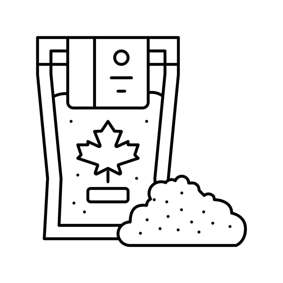 illustration vectorielle de l'icône de la ligne d'emballage du sac de flocons d'érable vecteur