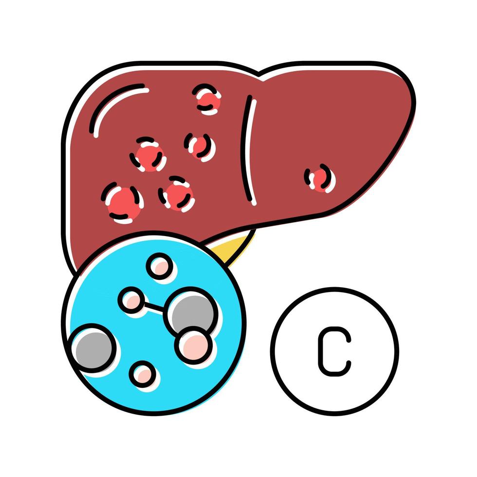 illustration vectorielle de l'icône de couleur de l'hépatite de type c vecteur