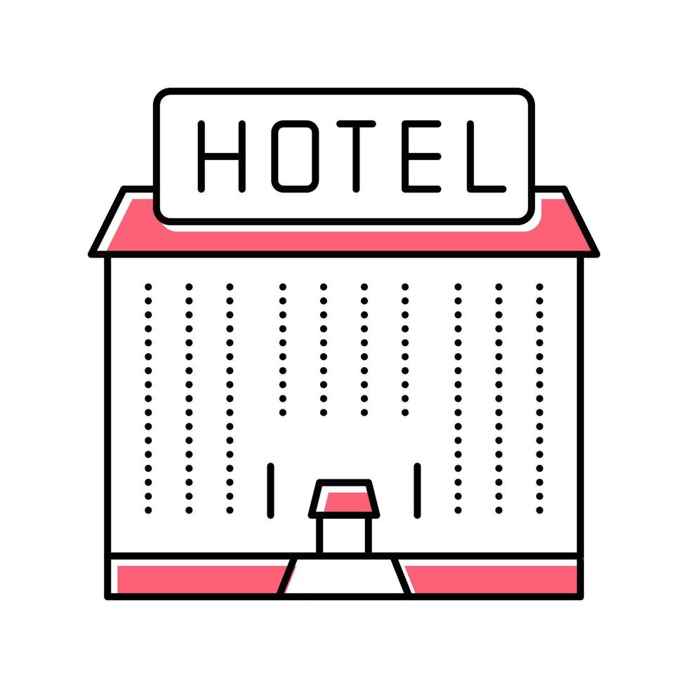 hôtel bâtiment couleur icône illustration vectorielle vecteur