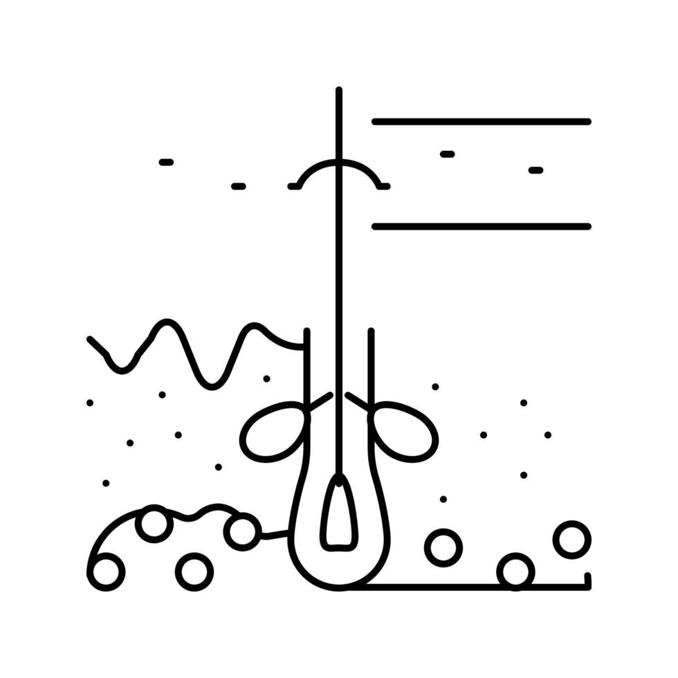 illustration vectorielle de l'icône de la ligne de production de peau de sébum vecteur