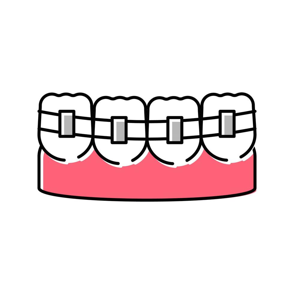 dents accolades couleur icône illustration vectorielle vecteur
