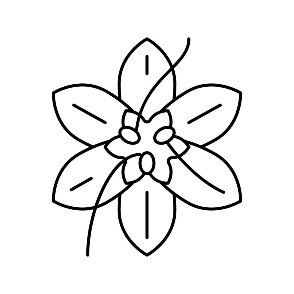 safran fleur bourgeon ligne icône illustration vectorielle vecteur