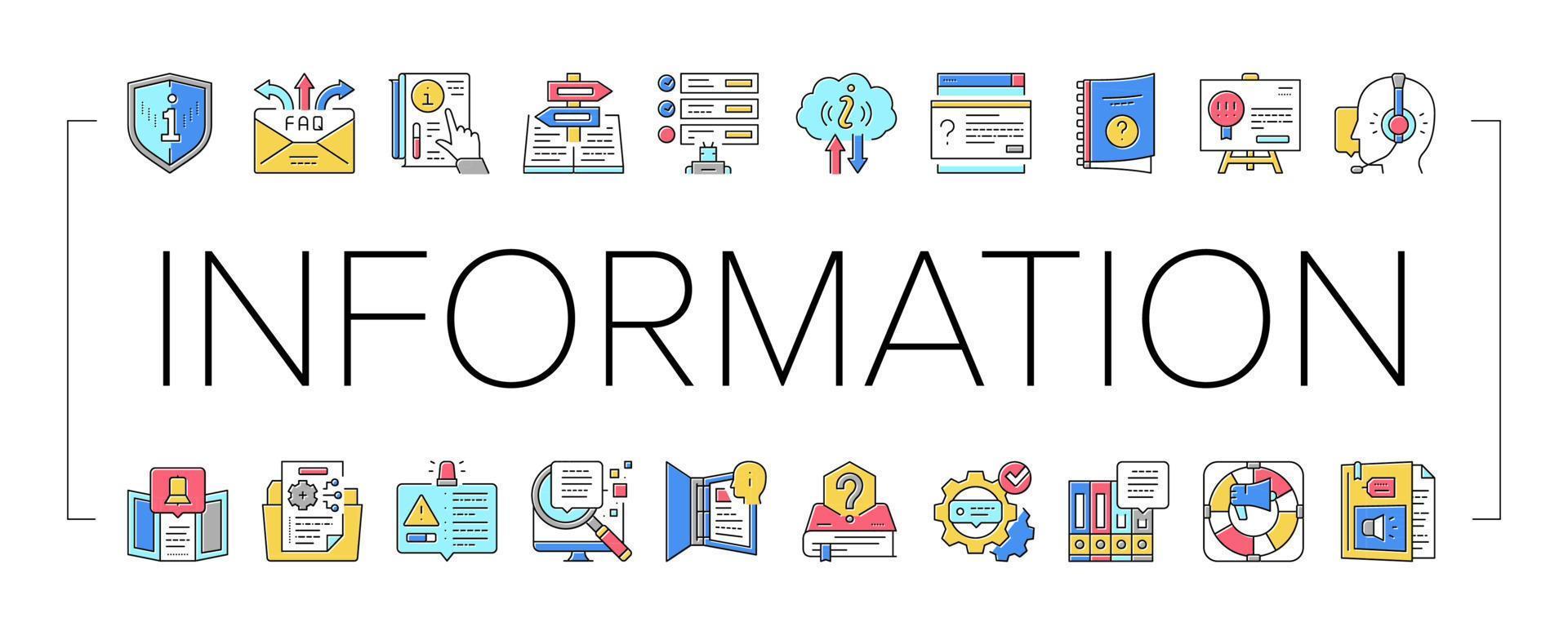 information et client prenant en charge les icônes vectorielles vecteur