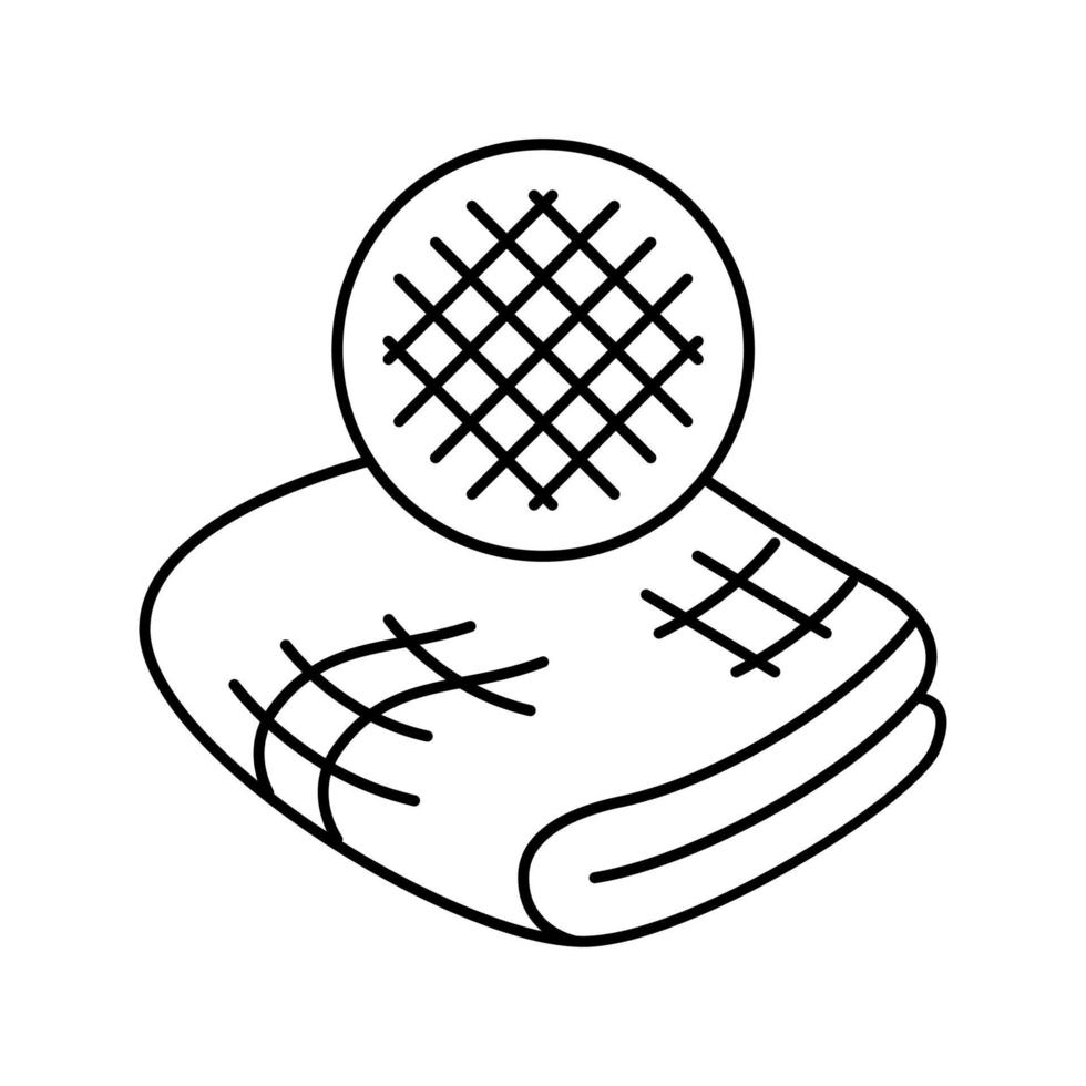 illustration vectorielle d'icône de ligne de tissu de lin vecteur