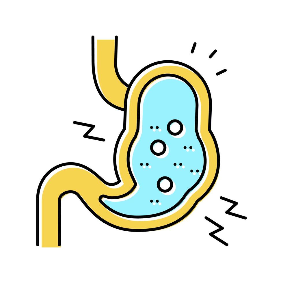 illustration vectorielle de l'icône de couleur des maux d'estomac vecteur