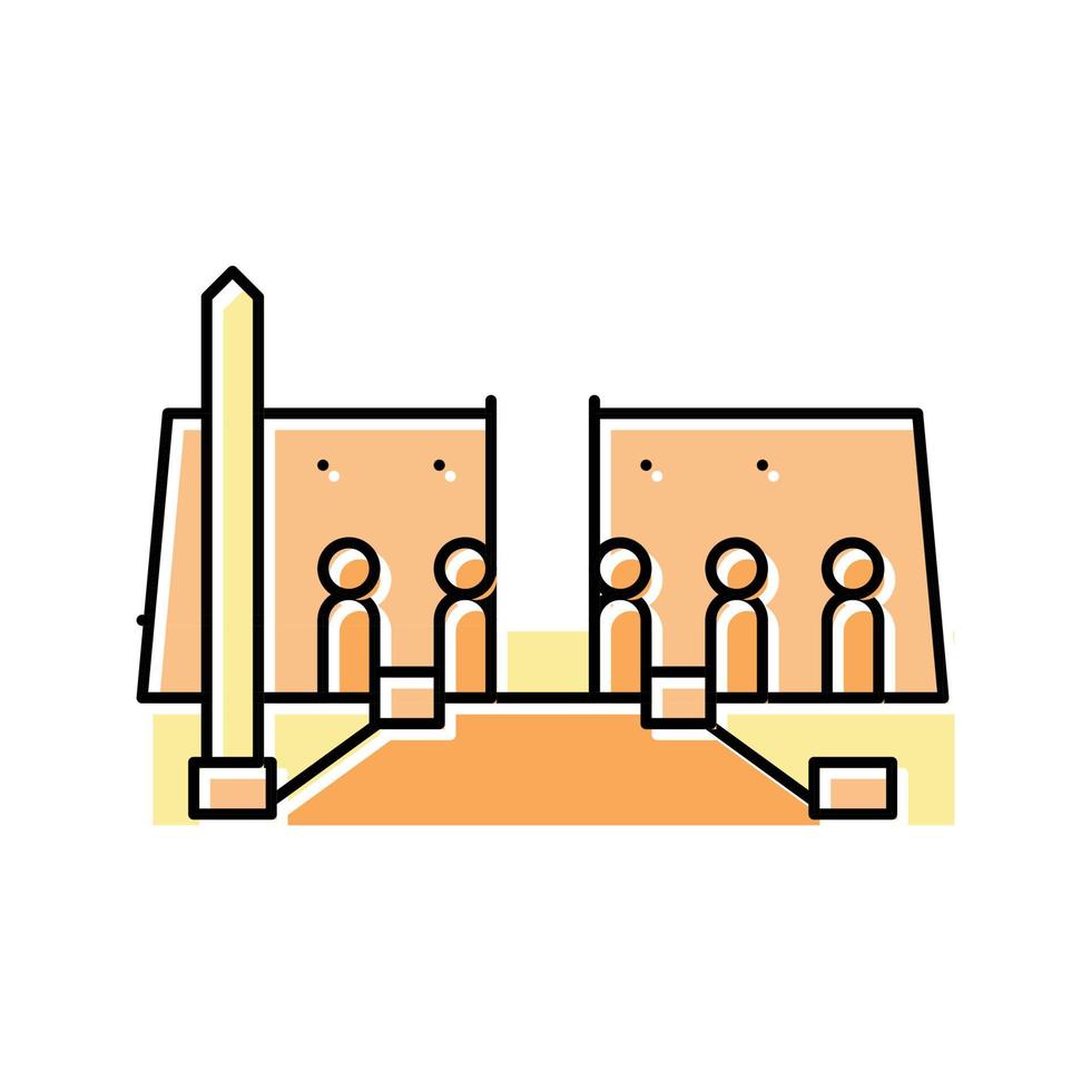 illustration vectorielle de l'icône de couleur du temple de louxor vecteur