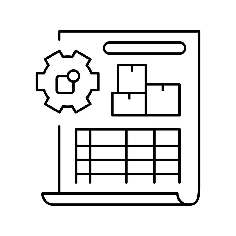 illustration vectorielle de l'icône de la ligne de rapport d'ajustement des stocks vecteur