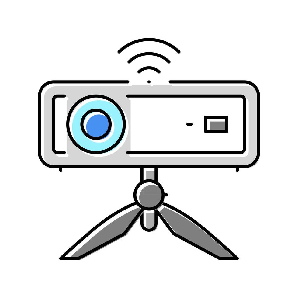 illustration vectorielle de l'icône de couleur du mini projecteur wi-fi intelligent vecteur