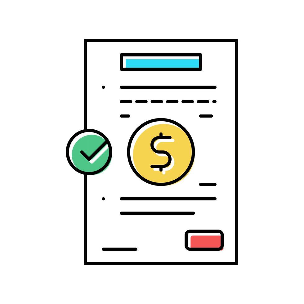 illustration vectorielle de l'icône de couleur de l'accord d'investissement financier vecteur