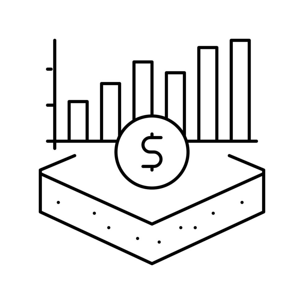 illustration vectorielle de l'icône de la ligne terrestre d'investissement vecteur