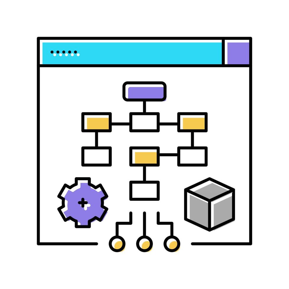 processus système couleur icône illustration vectorielle vecteur