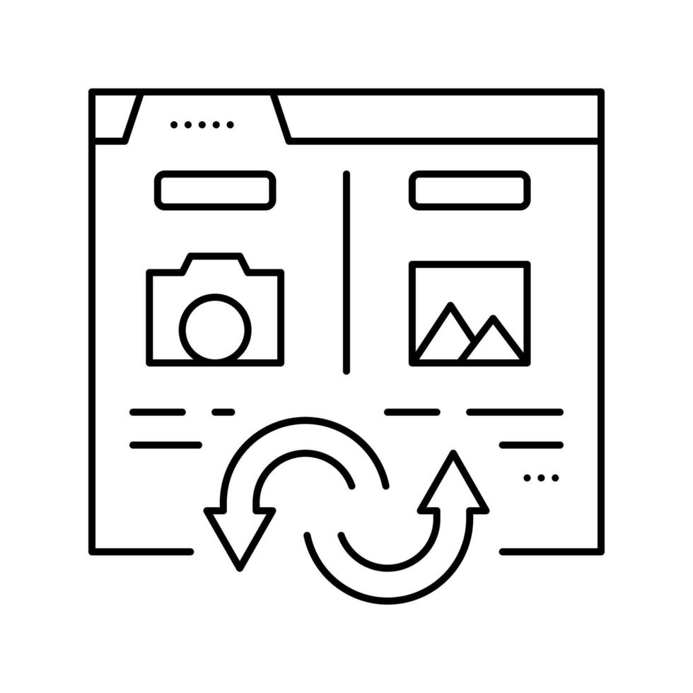 photo, image et image convertisseur ligne icône illustration vectorielle vecteur