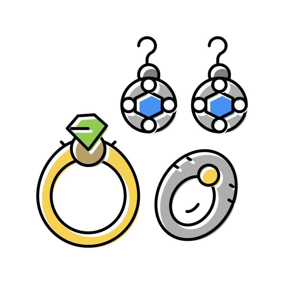 bijoux accessoires couleur icône illustration vectorielle vecteur