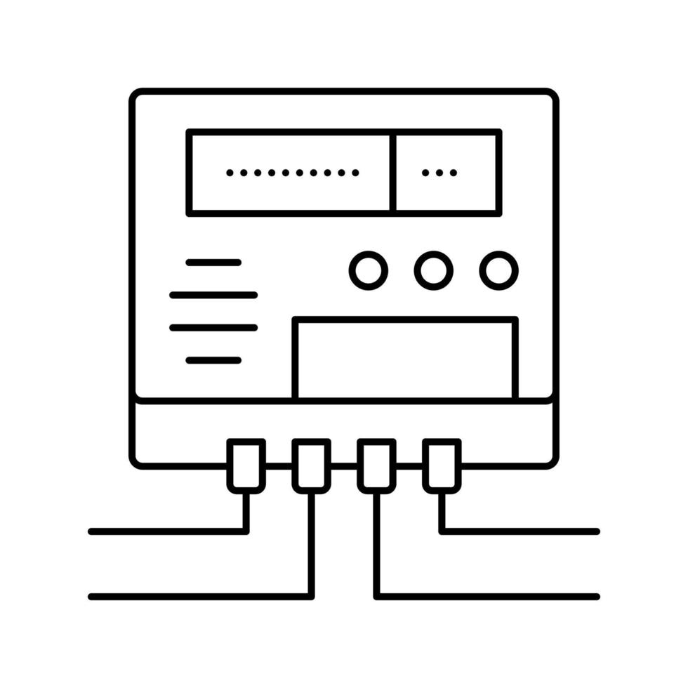 compteur électrique pour surveiller l'illustration vectorielle de l'icône de la ligne d'économie d'énergie vecteur