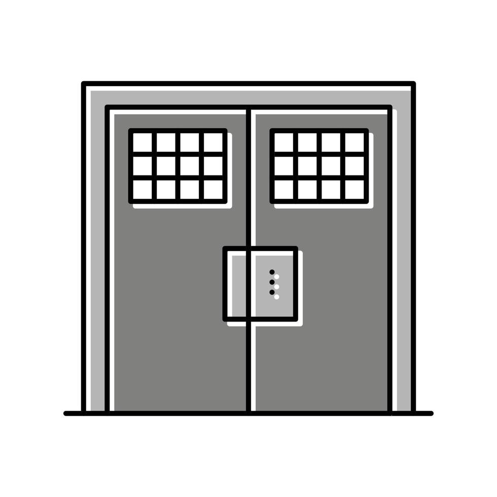 illustration vectorielle de double icône de couleur de porte de prison métallique vecteur