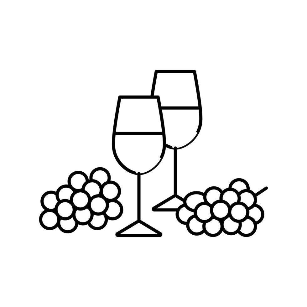 vin rouge ligne blanche icône illustration vectorielle vecteur