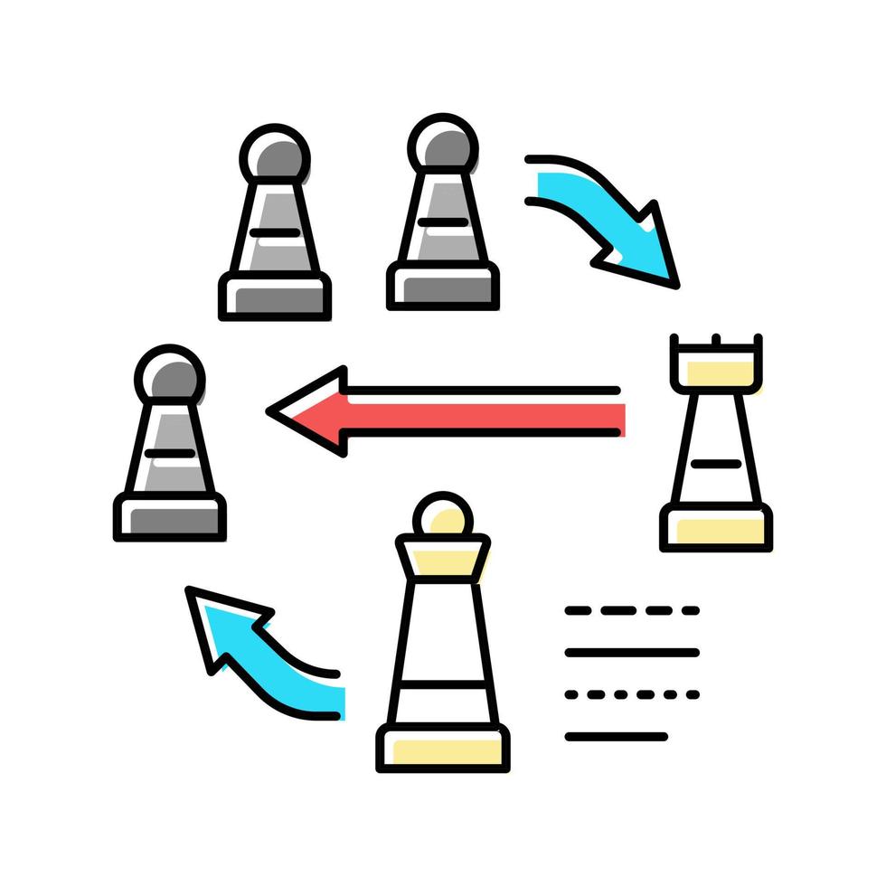illustration vectorielle d'icône de couleur d'affaires tactique vecteur