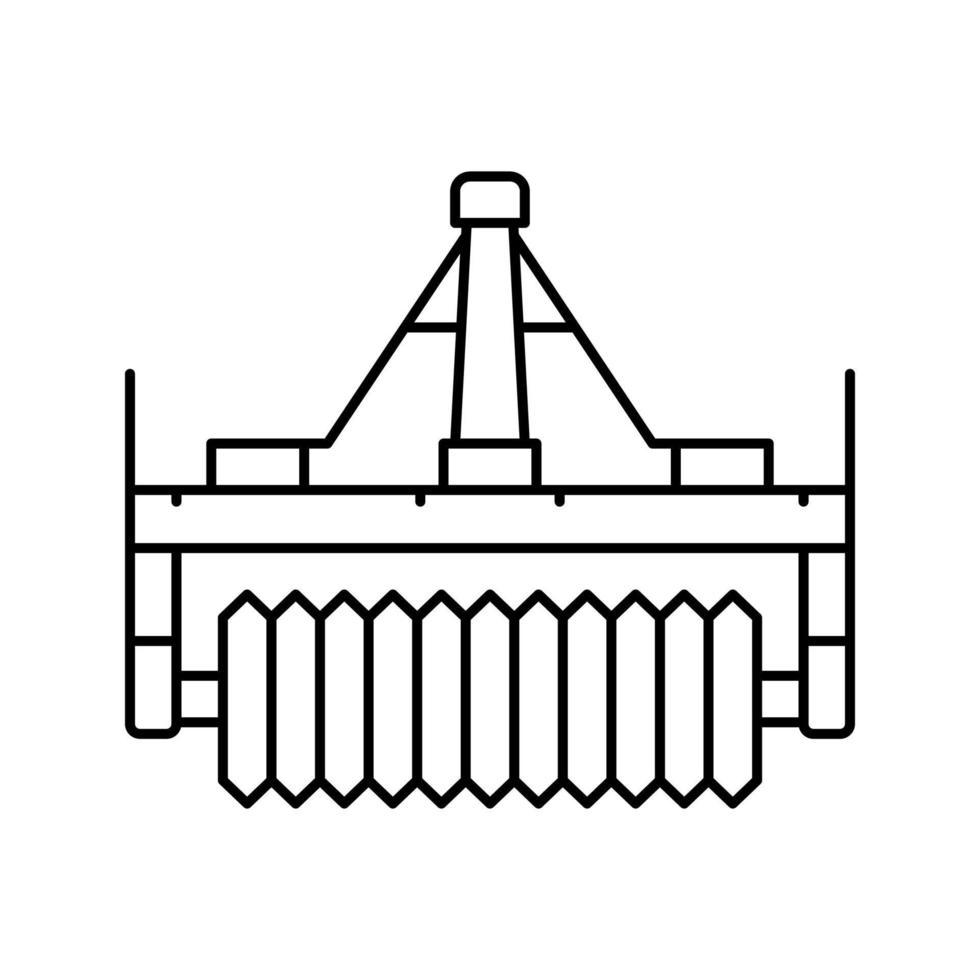 illustration vectorielle de l'icône de la ligne d'équipement agricole cultipacker vecteur