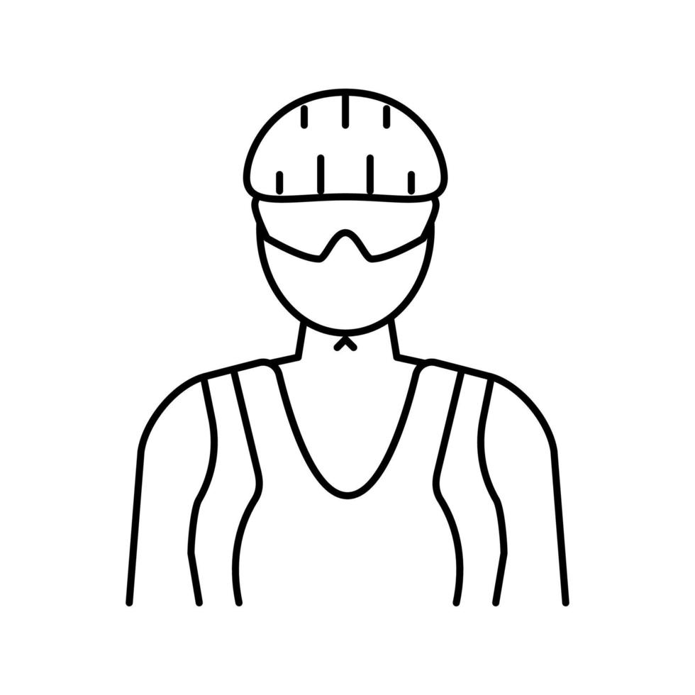 illustration vectorielle de l'icône de la ligne cycliste féminine vecteur