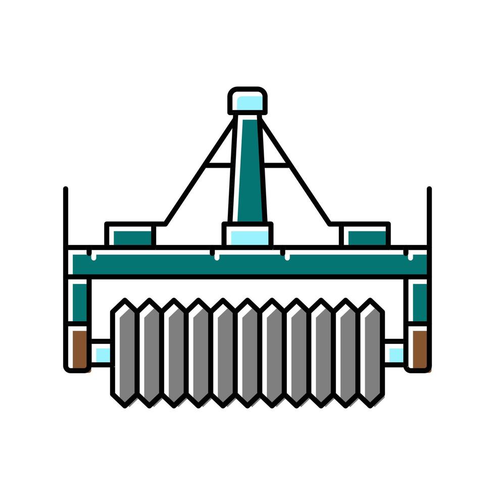 illustration vectorielle de l'icône de couleur de l'équipement agricole cultipacker vecteur