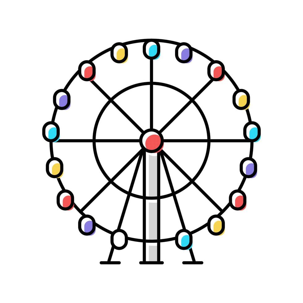 roue ferris couleur icône illustration vectorielle vecteur
