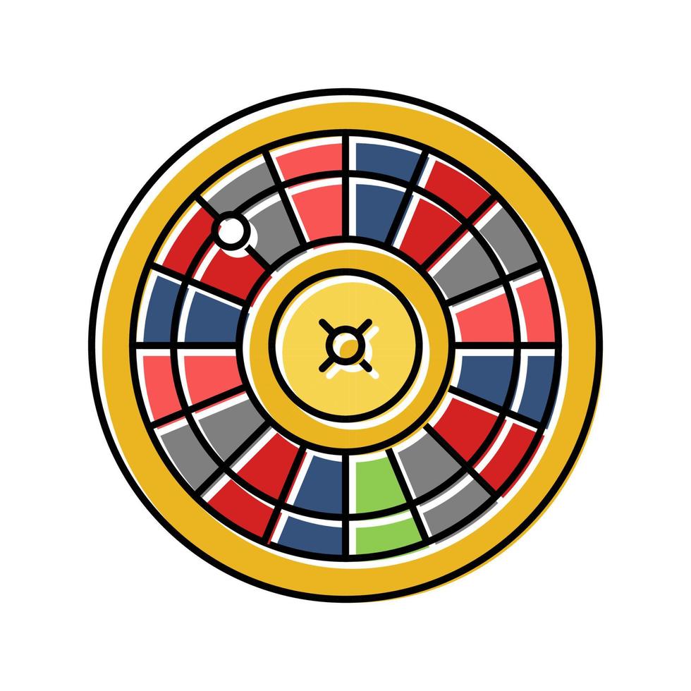 illustration vectorielle d'icône de couleur de jeu de machine à sous de roulette vecteur