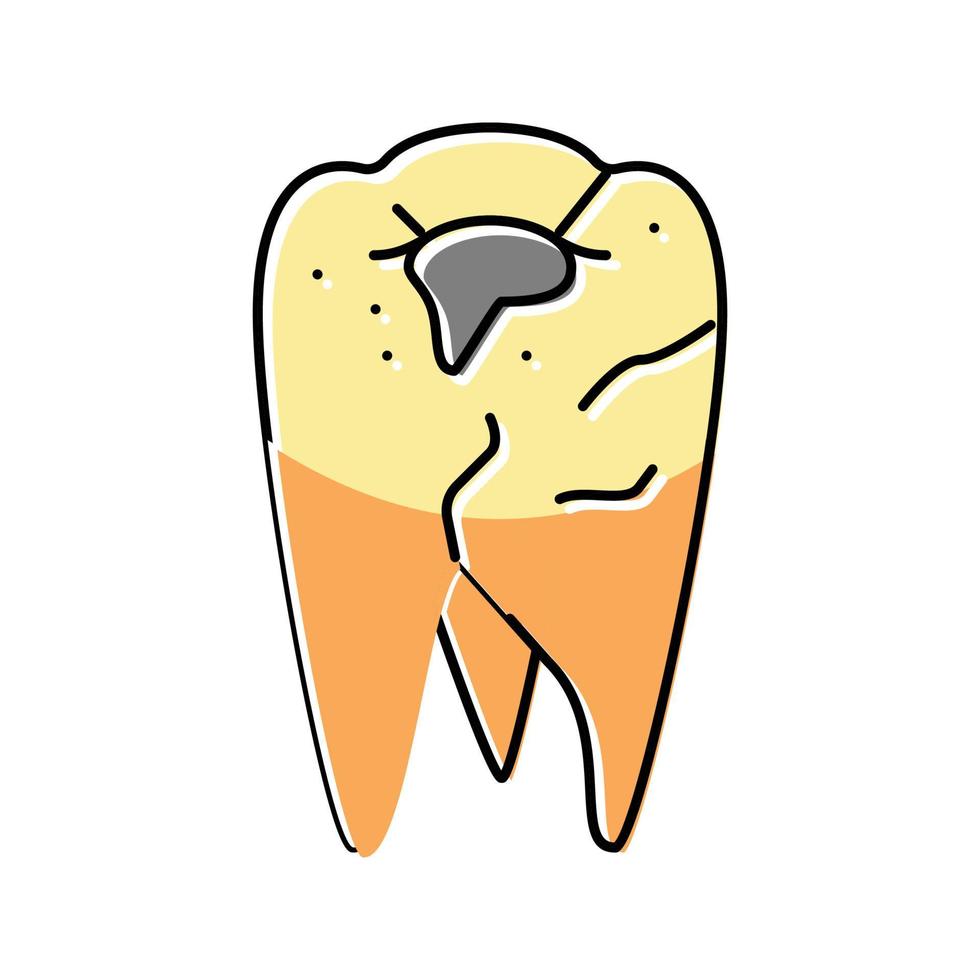 cavité dent couleur icône illustration vectorielle vecteur