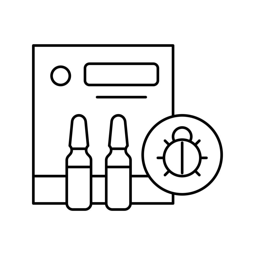 liquide de protection contre les tiques ligne icône illustration vectorielle vecteur