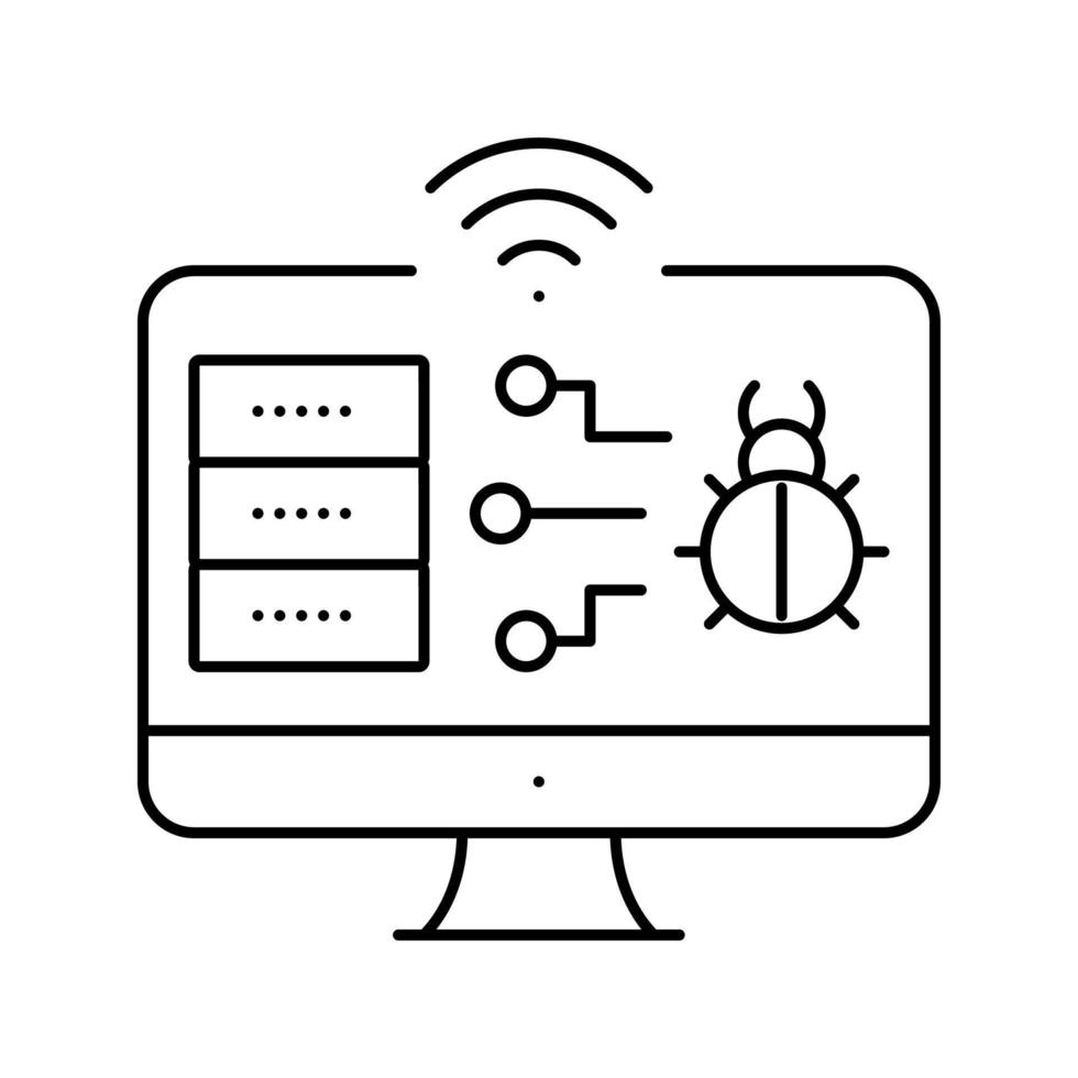 illustration vectorielle de l'icône de la ligne des attaques Web vecteur