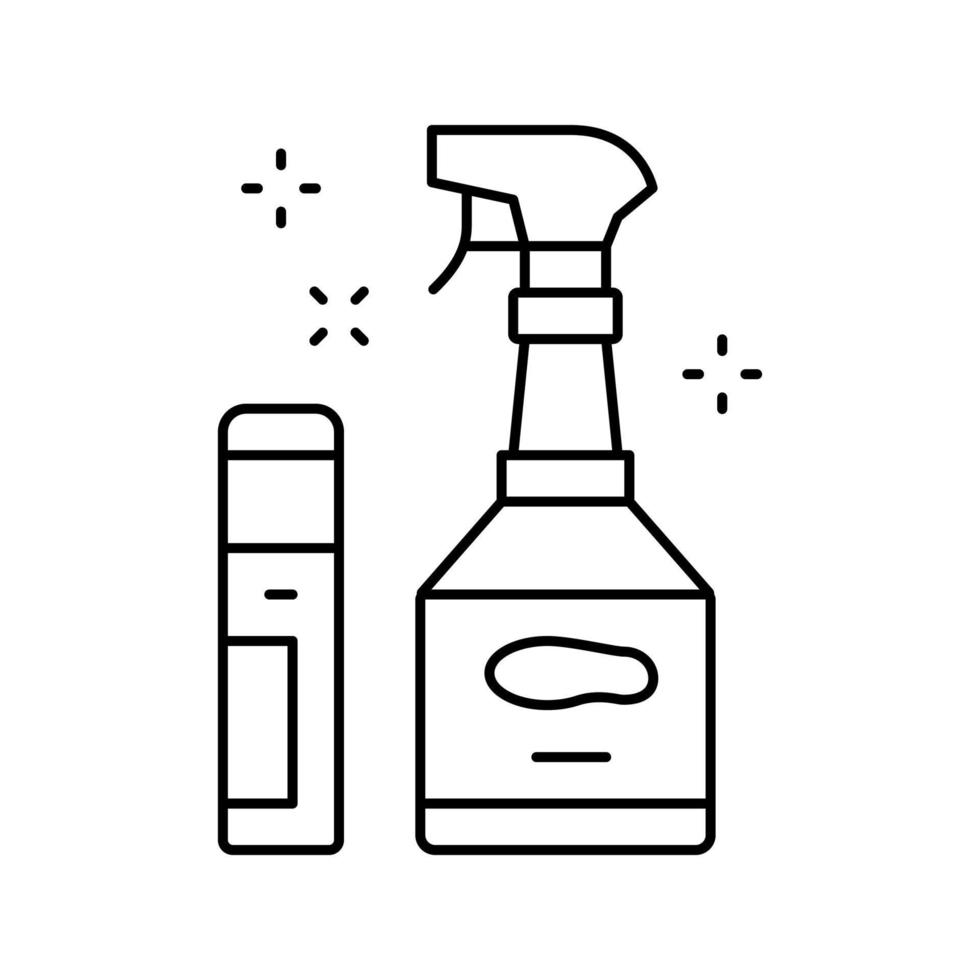 L'icône de la ligne d'entretien des chaussures nettoyeur de semelles illustration vectorielle vecteur