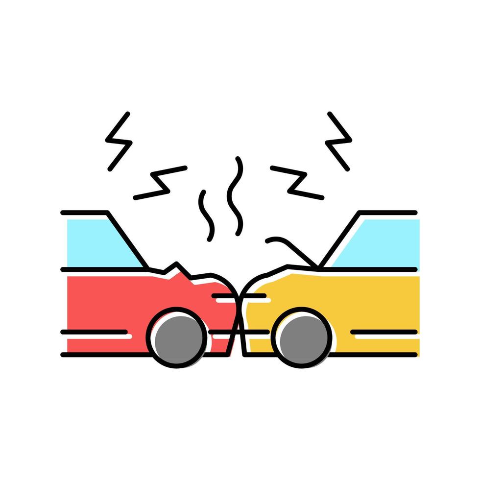 accident de voitures icône de couleur illustration vectorielle vecteur