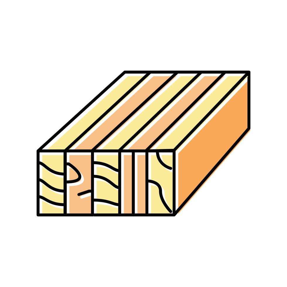 illustration vectorielle d'icône de couleur de bois lamellé-collé vecteur