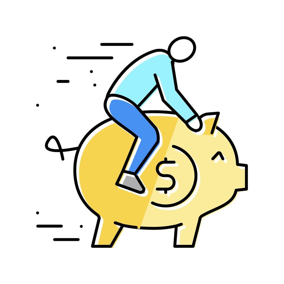 salle de respiration liberté financière argent couleur icône illustration vectorielle vecteur