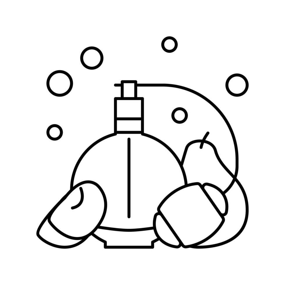 notes fruitées parfum ligne icône illustration vectorielle vecteur