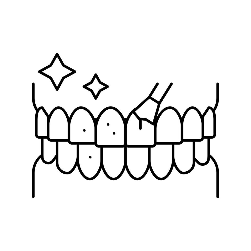 illustration vectorielle de l'icône de la ligne de blanchiment des dents vecteur