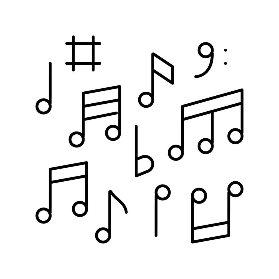 note illustration vectorielle de l'icône de la ligne de musique vecteur