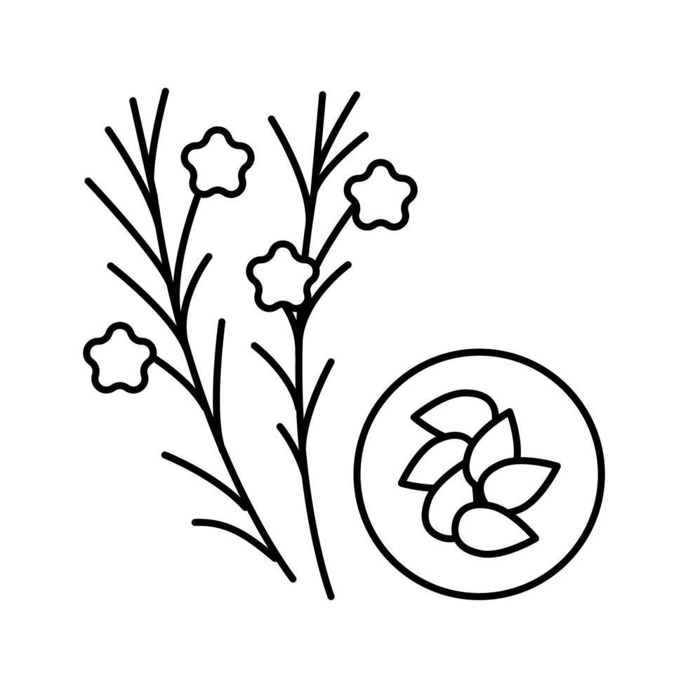 illustration vectorielle de l'icône de la ligne de gruau de lin vecteur