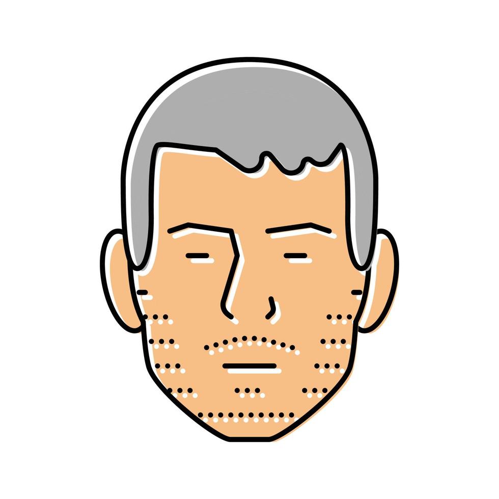 barbe de chaume cheveux style couleur icône illustration vectorielle vecteur