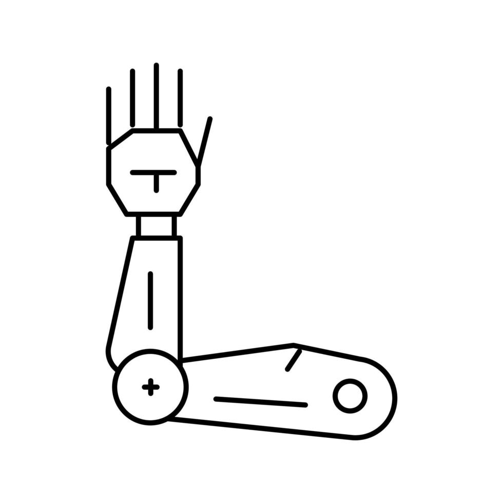 illustration vectorielle d'icône de ligne de bras robotique vecteur