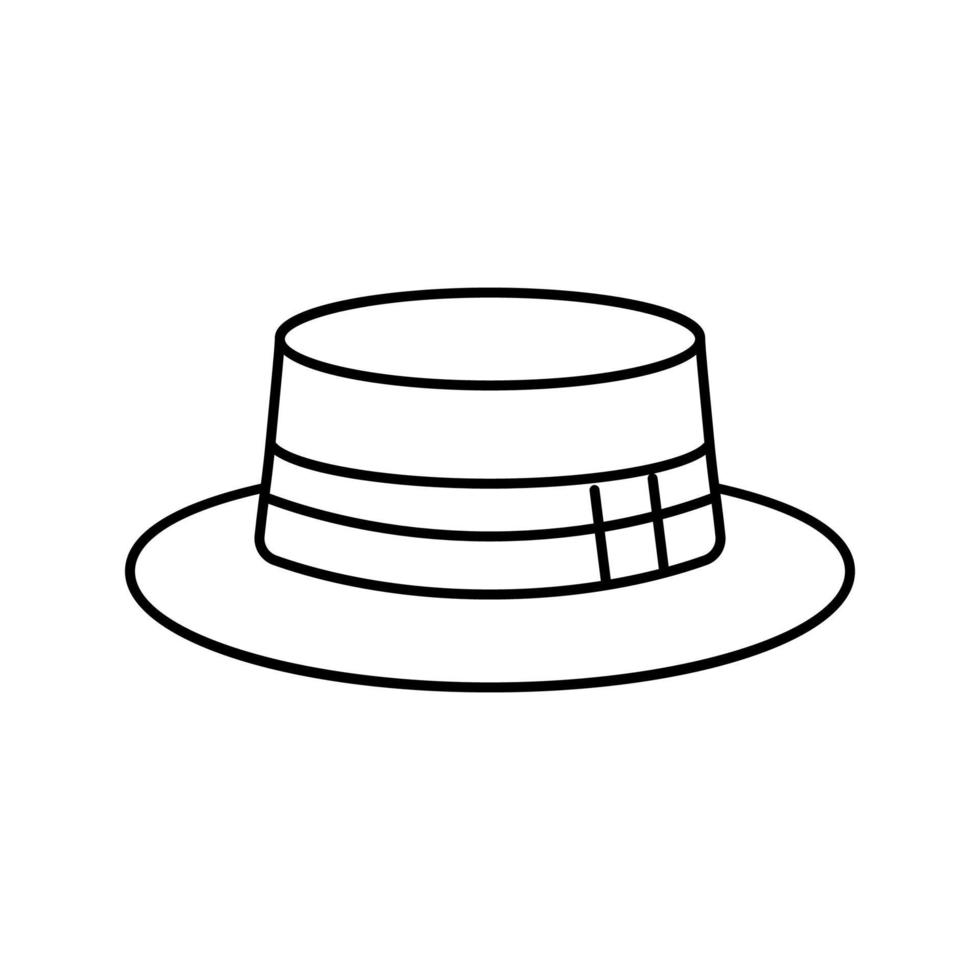 canotier chapeau cap ligne icône illustration vectorielle vecteur