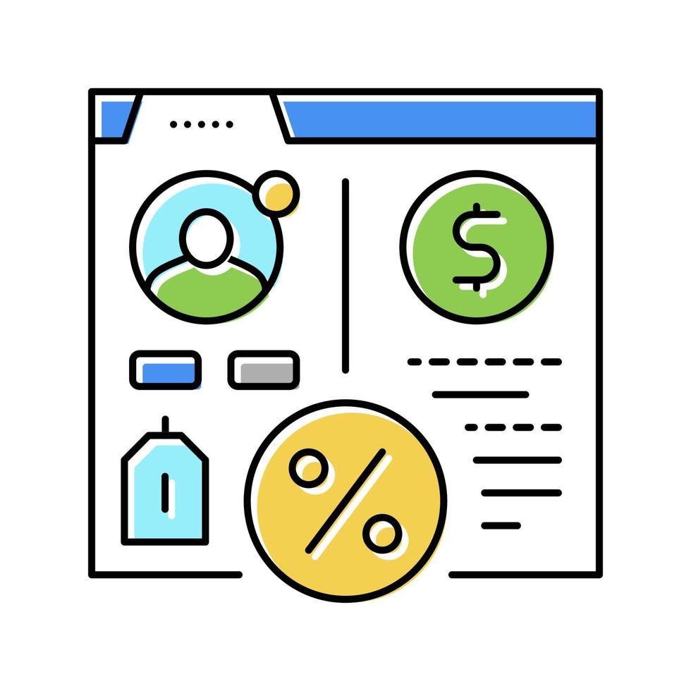 prêt finance couleur icône illustration vectorielle vecteur