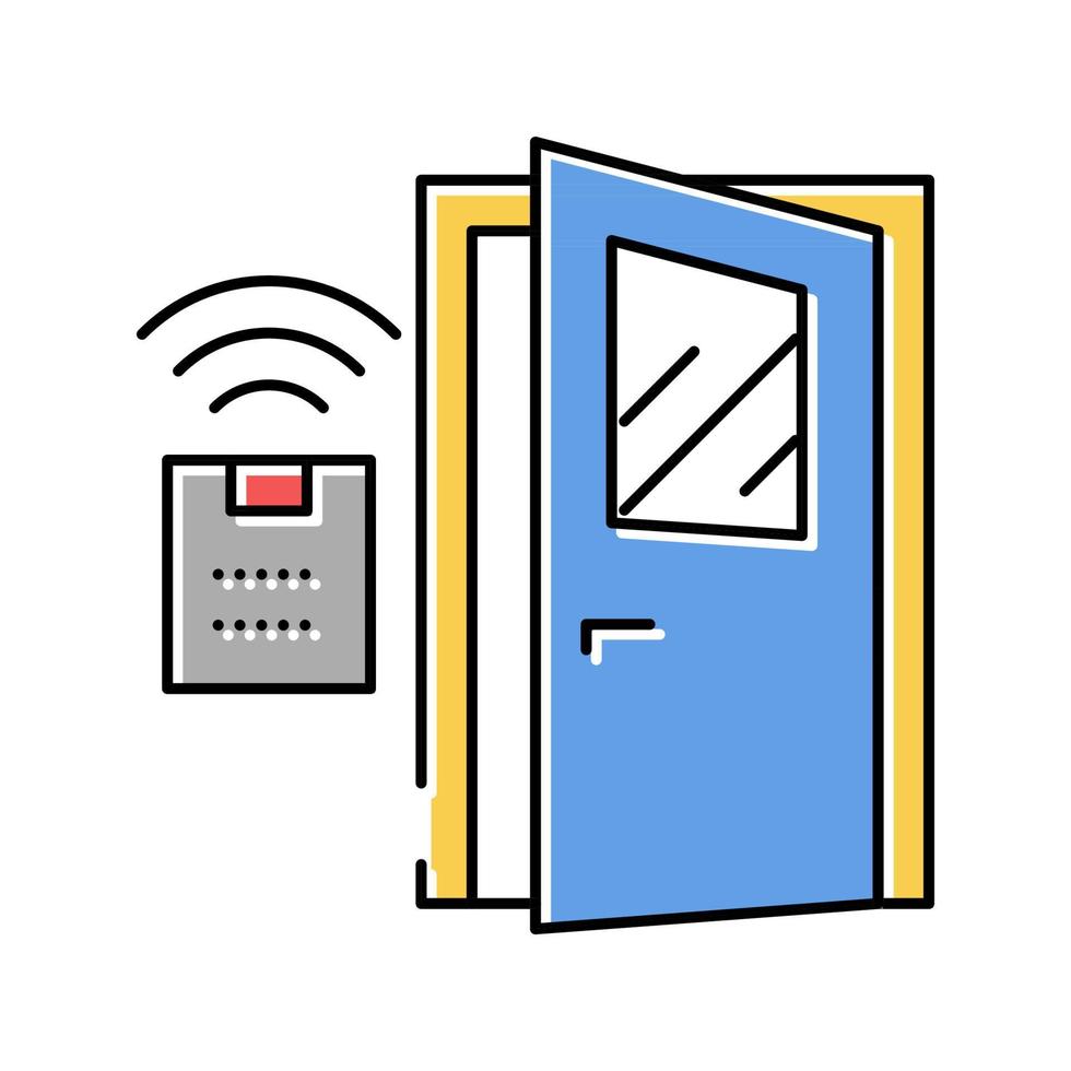 système d'accès maison intelligente, illustration vectorielle d'icône de couleur de porte ouverte à distance vecteur