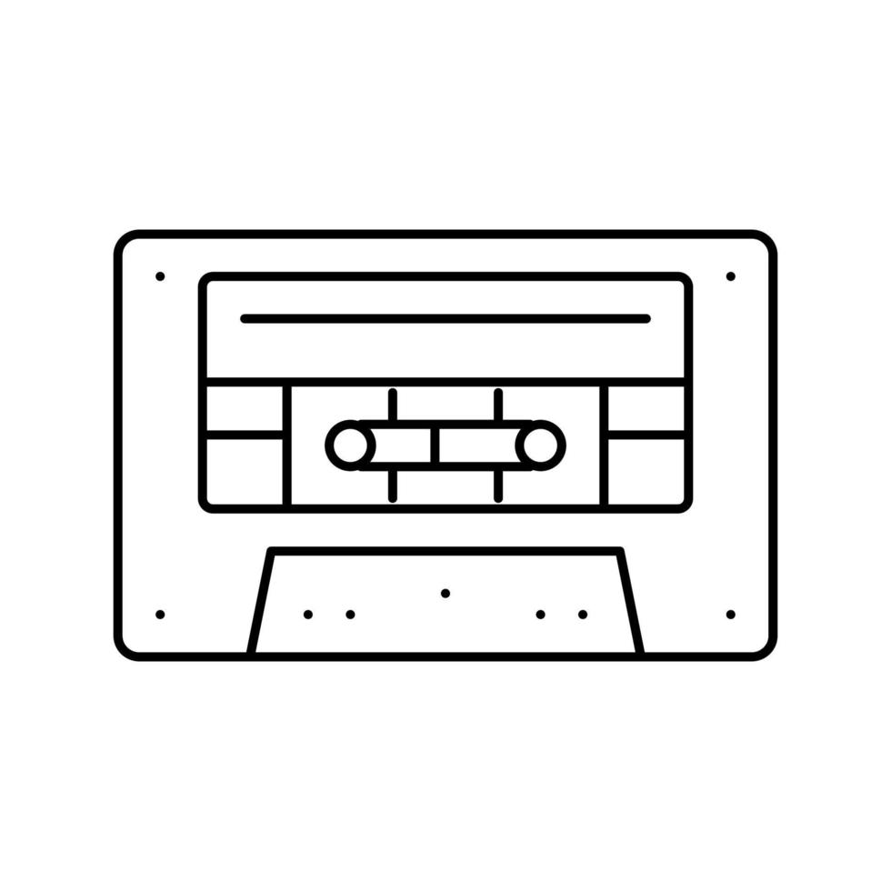 illustration vectorielle de l'icône de la ligne du gadget rétro de la cassette audio vecteur