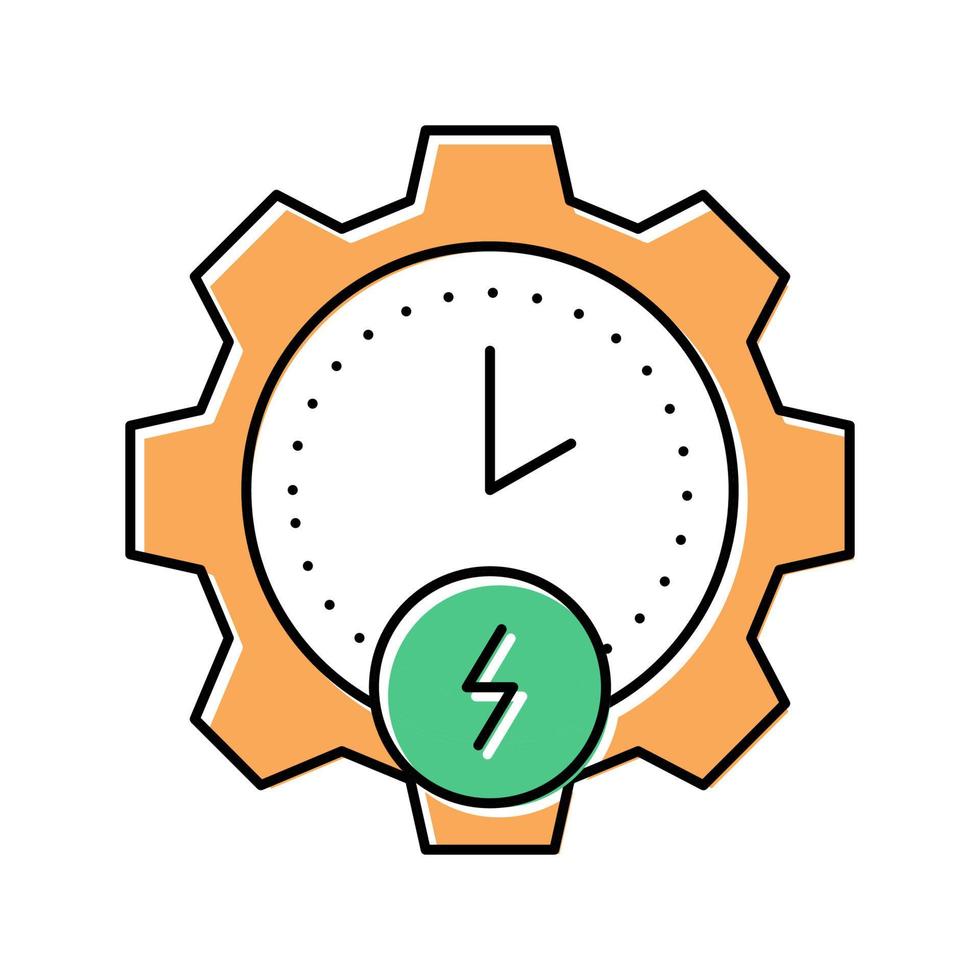 temps d'illustration vectorielle de l'icône de couleur d'économie d'énergie vecteur