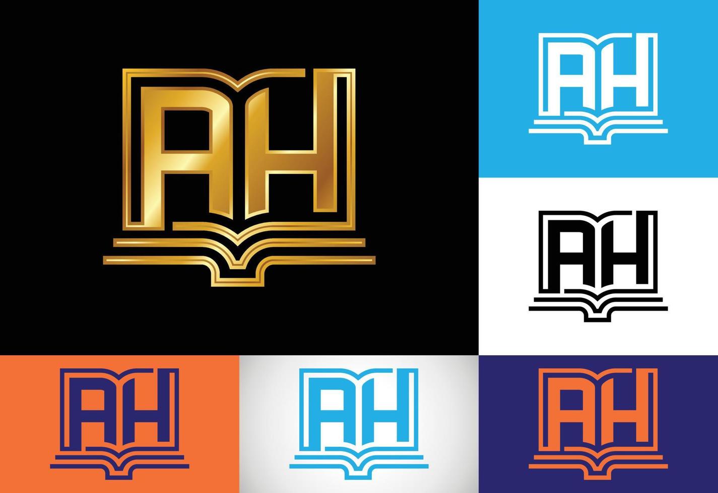 lettre initiale ah vecteur de conception de logo. symbole de l'alphabet graphique pour l'identité de l'entreprise