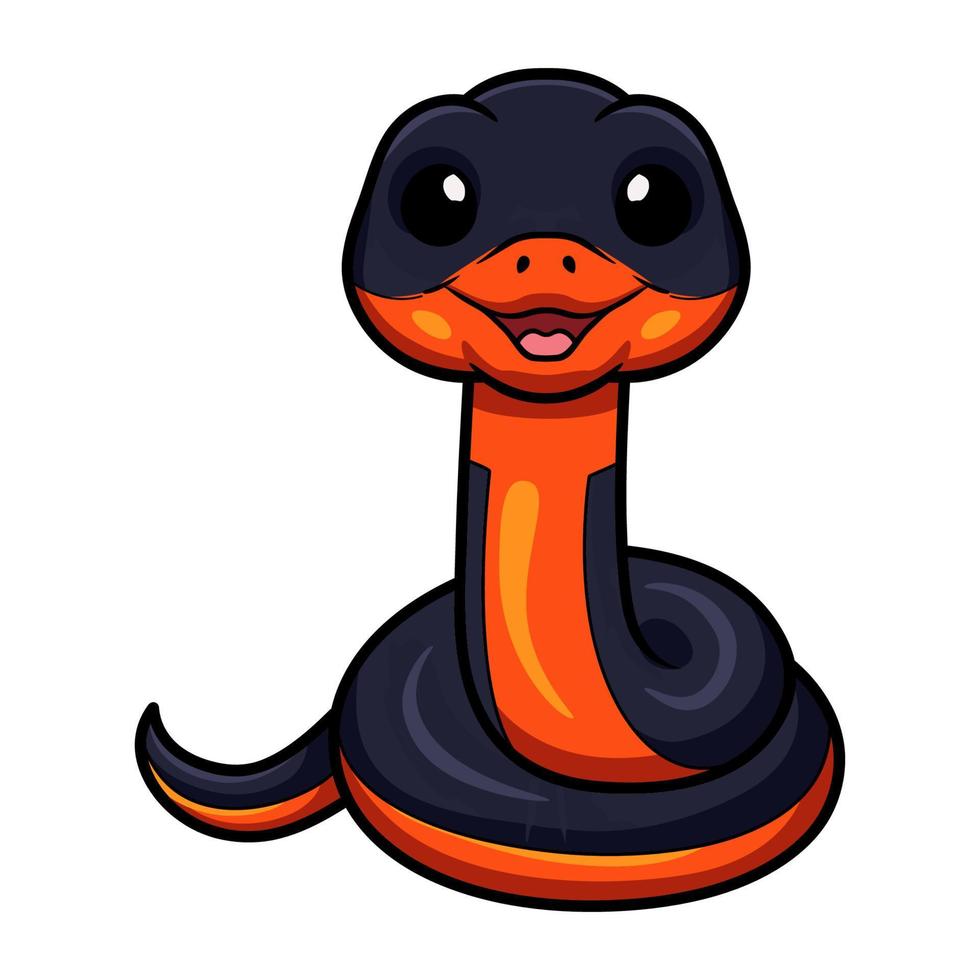 dessin animé mignon de serpent à collier vecteur